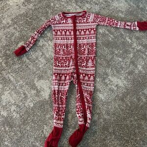 Little Sleepies Festive Red and White Kids One Piece